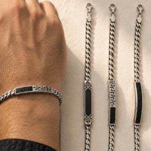 Men's Silver Cuban ID Bar Bracelet
