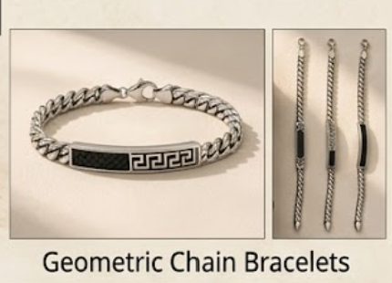 Men's Silver Cuban ID Bar Bracelet - Image 5